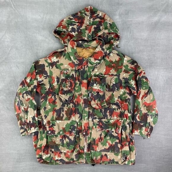 Swiss Army Coat Alpenflage Camouflage M70 Heavy Combat Field Jacket Hooded 46 - Picture 2 of 14